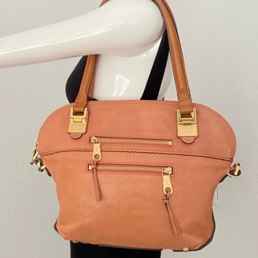 Chloé Angie Terracotta Two-way
Leather Satchel with Crossbody Strap w/COA